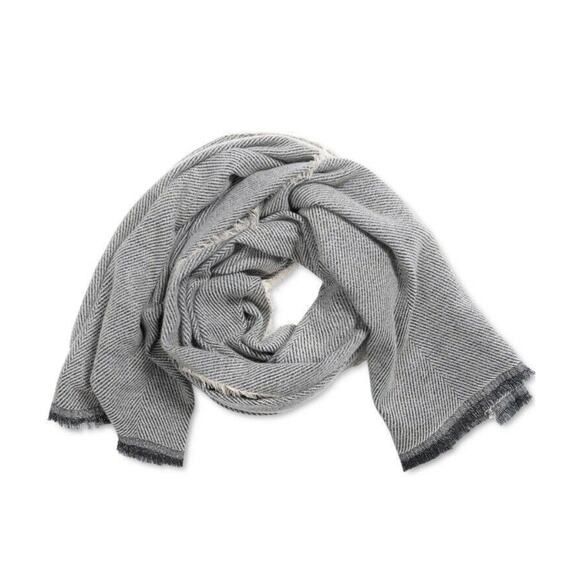 INC International Concepts Two-Tone Textured Shine Wrap Scarf Black, NWT - Picture 3 of 3